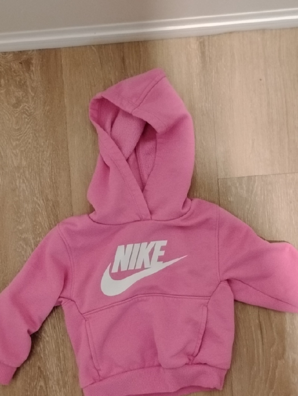 Nike Pink Kids Hoodie with White Logo